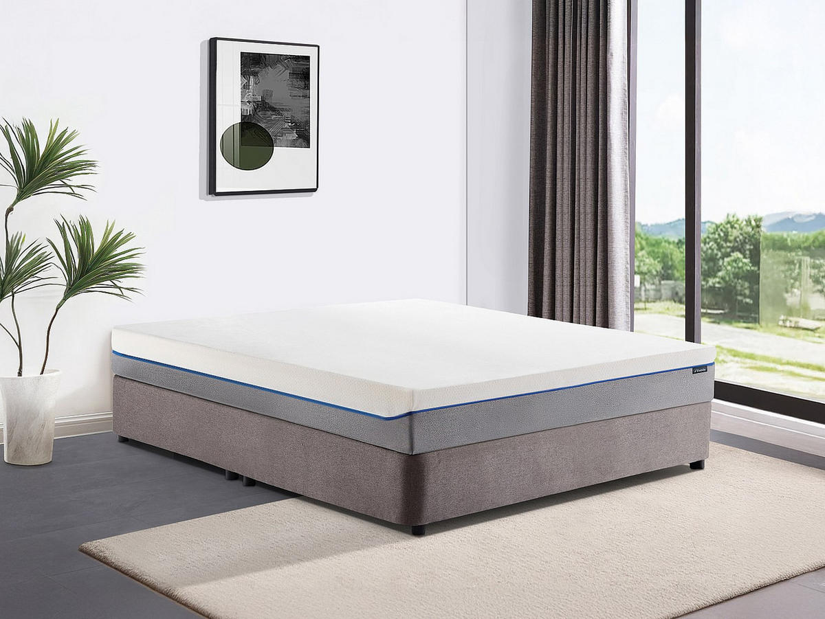 STANDARDMATRATZE - 2 Personen - stoff - weiß Poseidon - Weiß, Textil (140/200cm) - Vente-Unique