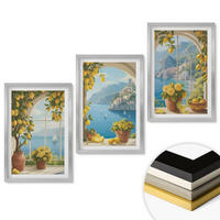 WANDBILDER 3er Set - 40x60 cm Silberner Rahmen - Meereslandschaften, Zitronen, Fenster - Silberfarben, Kunststoff (40/60cm) - ArtPrintCave