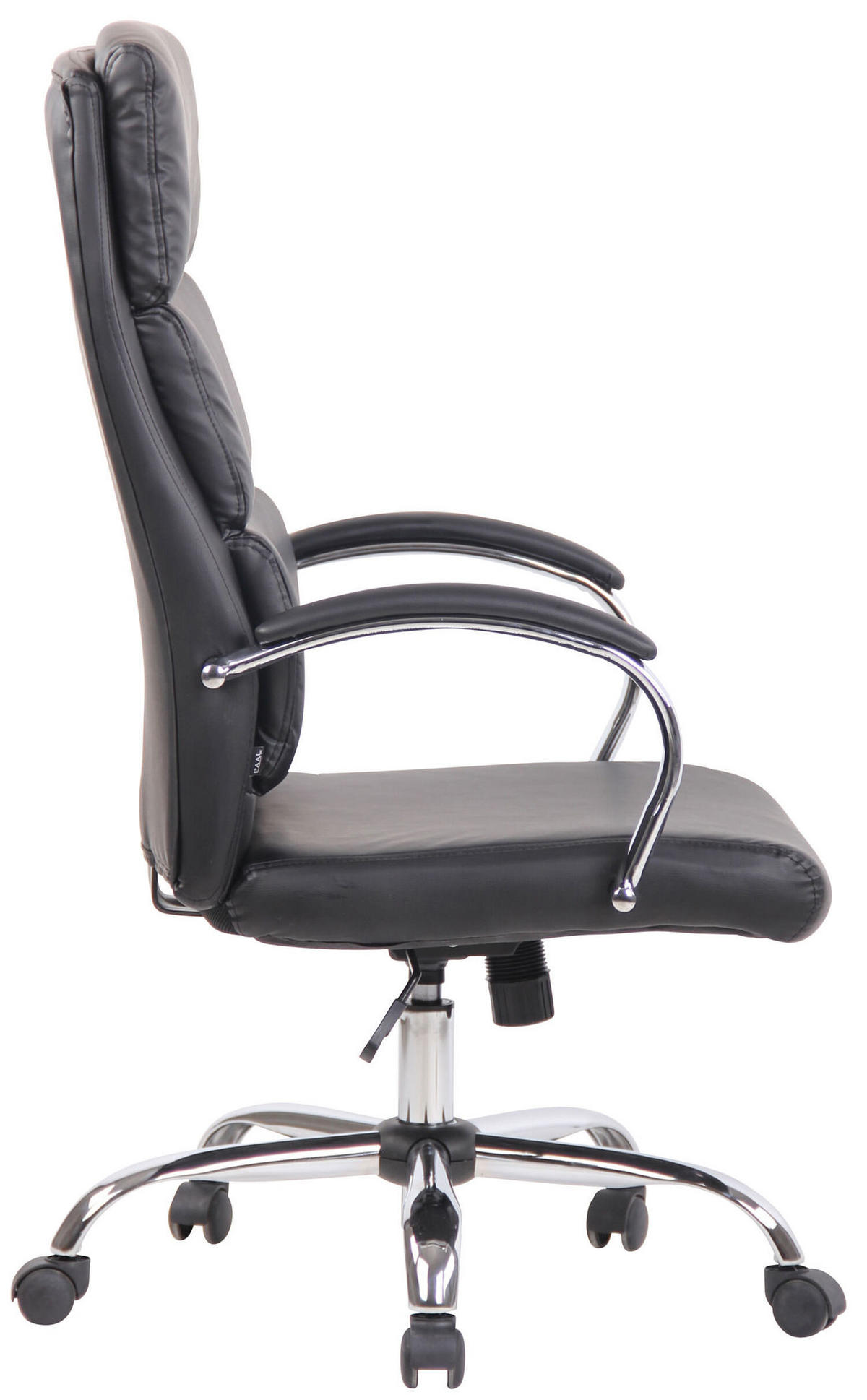 BÜROSTUHL Bradley, Kunstleder Schwarz - Schwarz, Textil/Metall (64/122/70cm) - TPFLiving