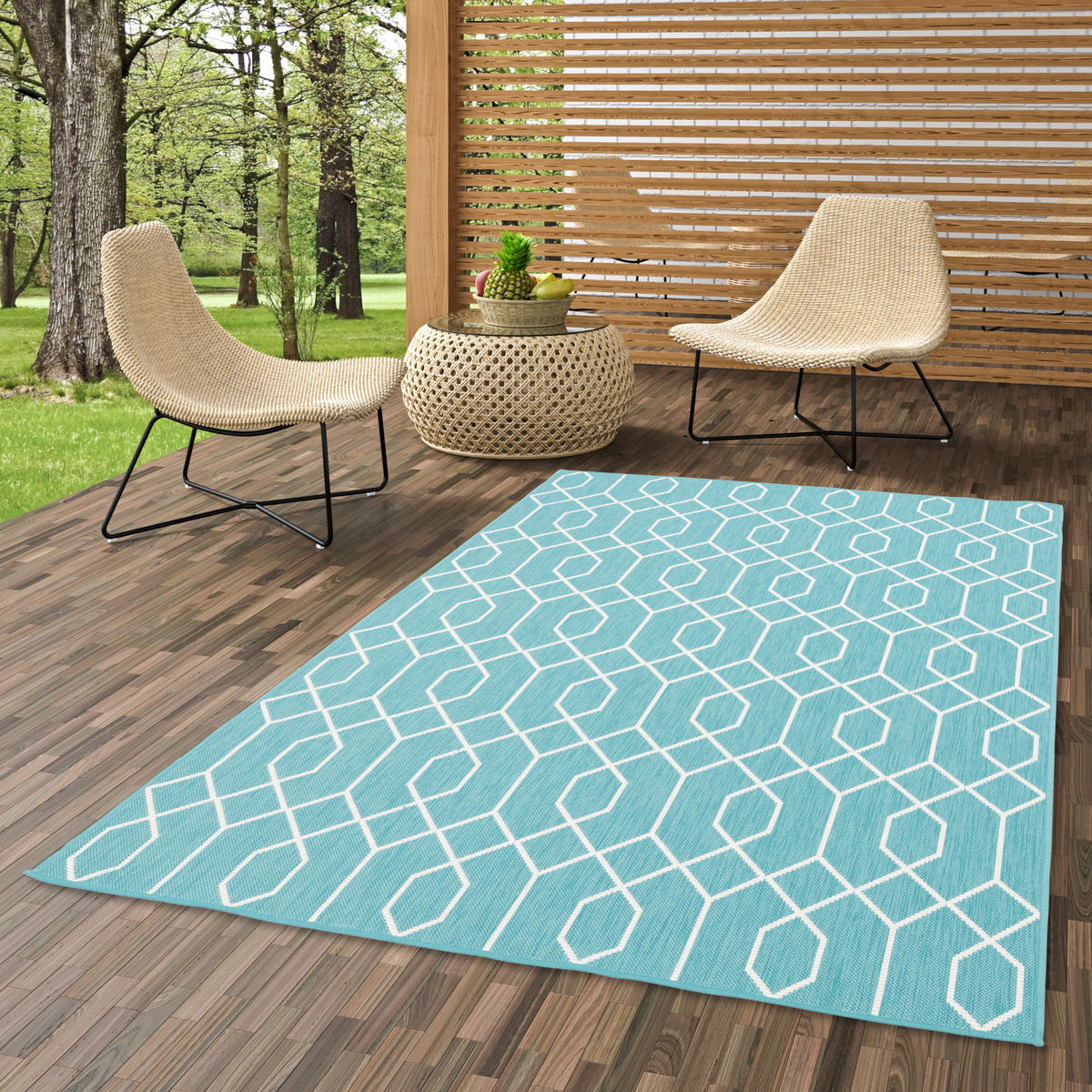 IN- UND OUTDOOR TEPPICH BEIDSEITIG CAPE COD TREND - Mintgrün, Textil (160/220cm) - Pergamon