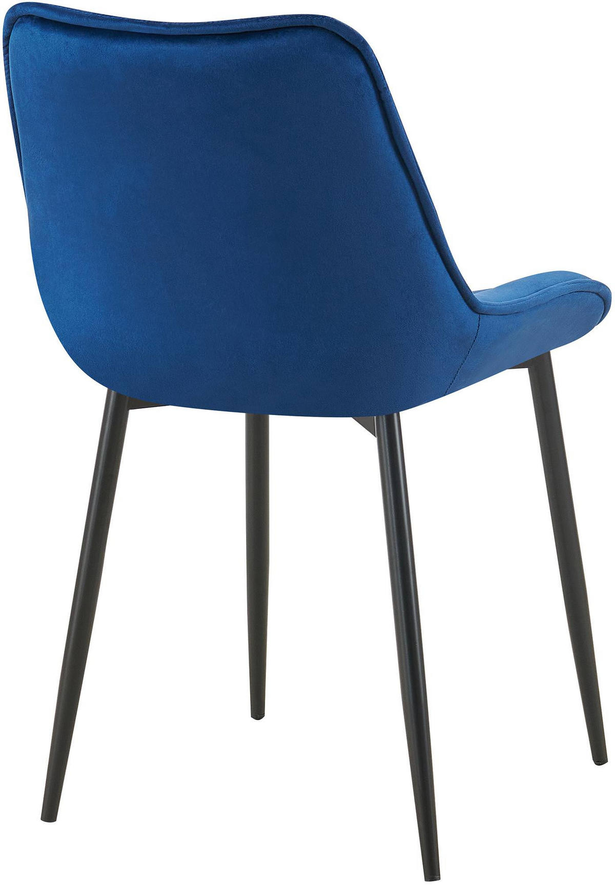 STUHL Samt blau - Blau/Schwarz, Textil/Metall (52/84/59cm) - CLP