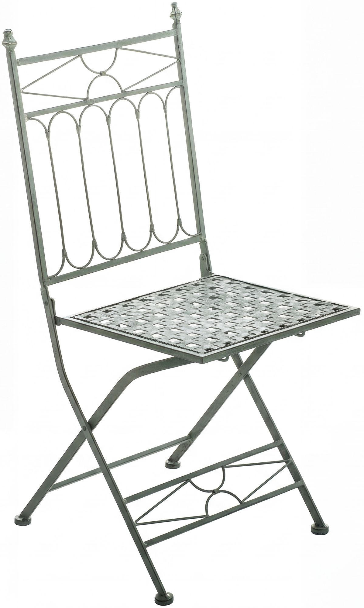 GARTENKLAPPSTUHL Metall Antik-Grün - Grün, Metall (40/95/40cm) - CLP