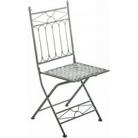 GARTENKLAPPSTUHL Metall Antik-Grün - Grün, Metall (40/95/40cm) - CLP