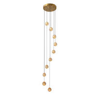HÄNGELEUCHTE Esposia, Bernstein und Gold, 345cm - Goldfarben, Glas (40/45/345cm) - KOSILUM