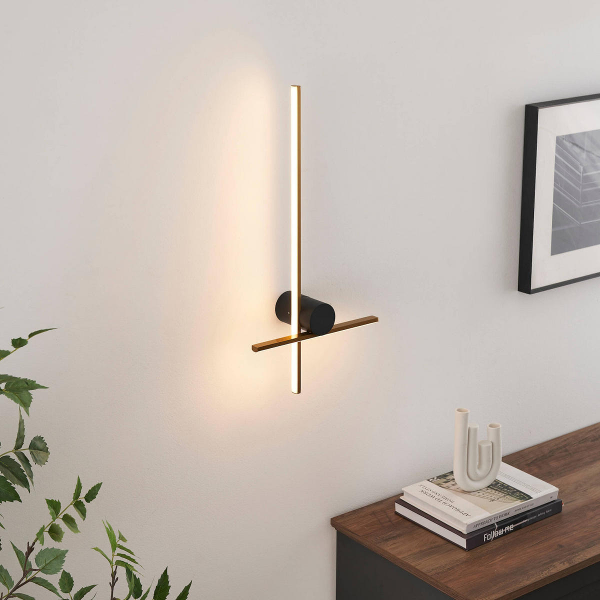 WANDLEUCHTE Mallow, Schwarz und gold, 56cm - Goldfarben, Metall (28/56/56cm) - KOSILUM