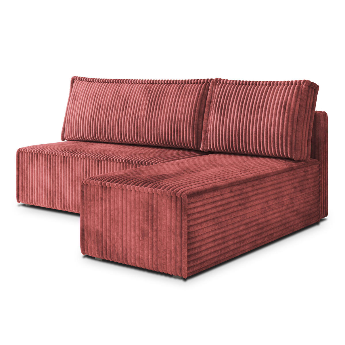 ROHOVÁ SEDAČKA BRISO starorůžová - šedá/starorůžová, dřevo/textil (200/140cm) - MASSENO