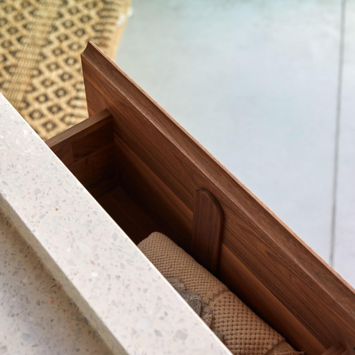 BADEZIMMERMÖBEL Edgar Beige aus Walnuss - Beige, Holz (120/90/46cm) - Tikamoon