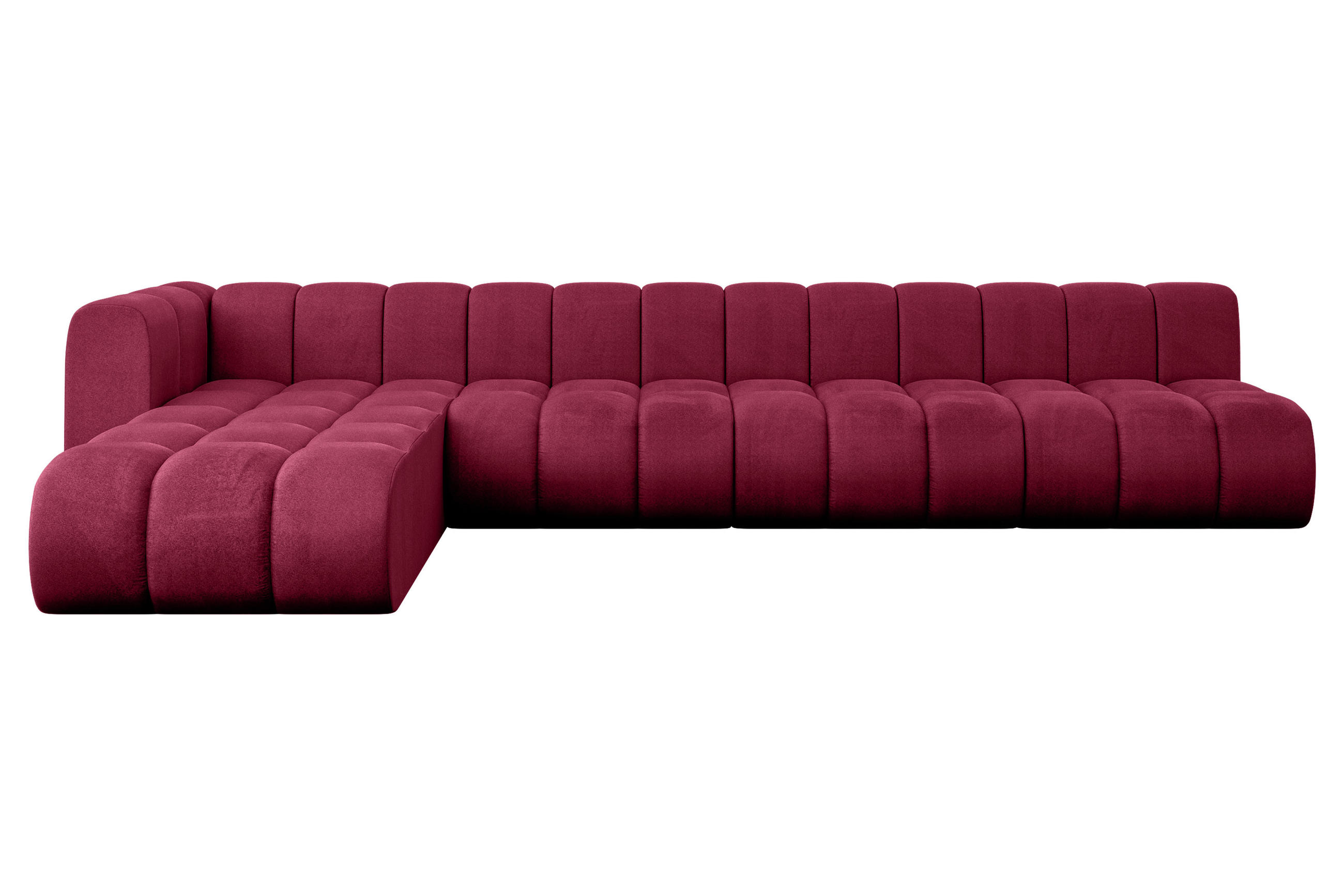 ECKSOFA modulares Sofa Darnel-L3 - 387x177x70 cm Bordeauxrot - Bordeaux, Holzwerkstoff/Textil (387/177cm) - ALTDECOR