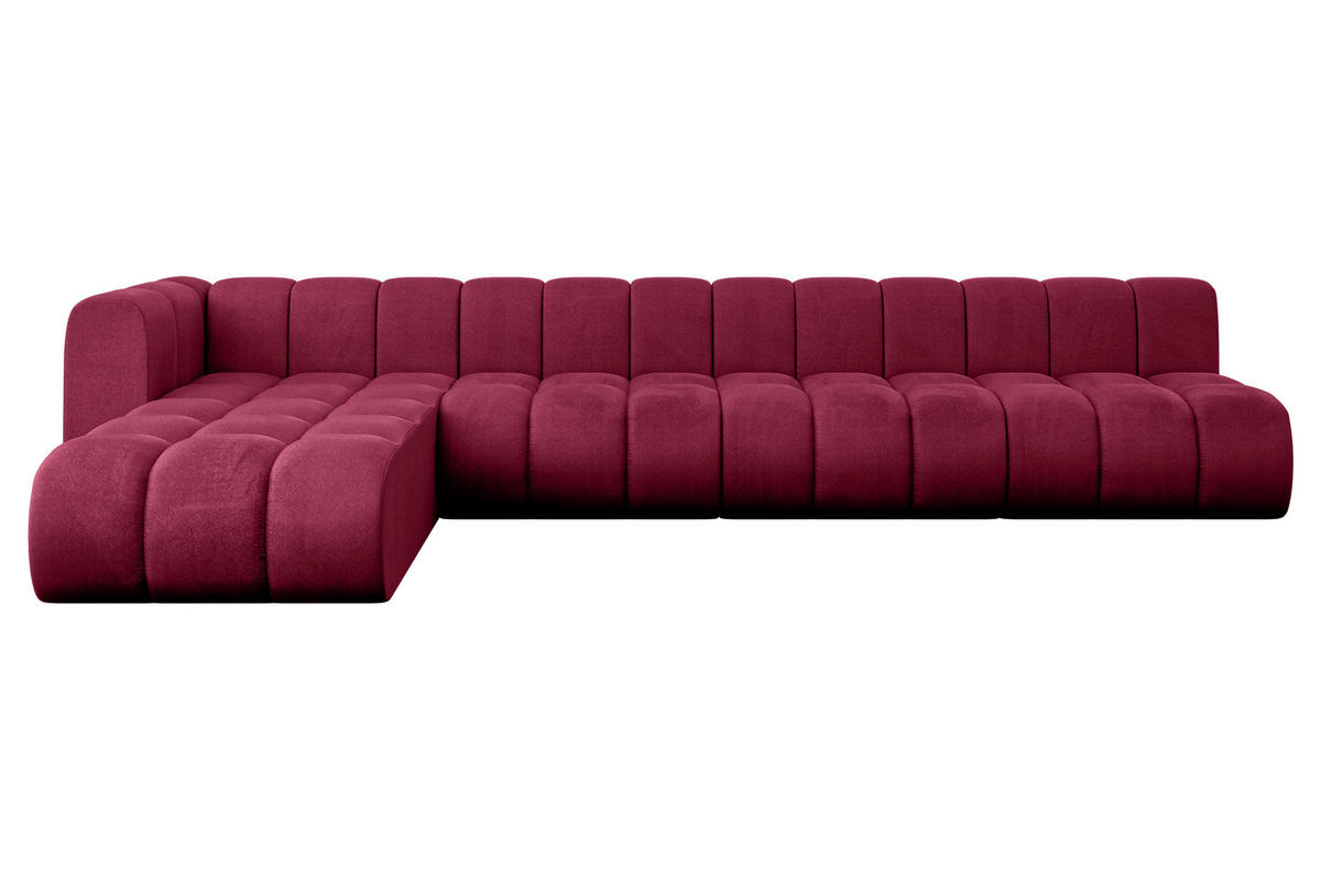 ECKSOFA modulares Sofa Darnel-L3 - 387x177x70 cm Bordeauxrot - Bordeaux, Holzwerkstoff/Textil (387/177cm) - ALTDECOR