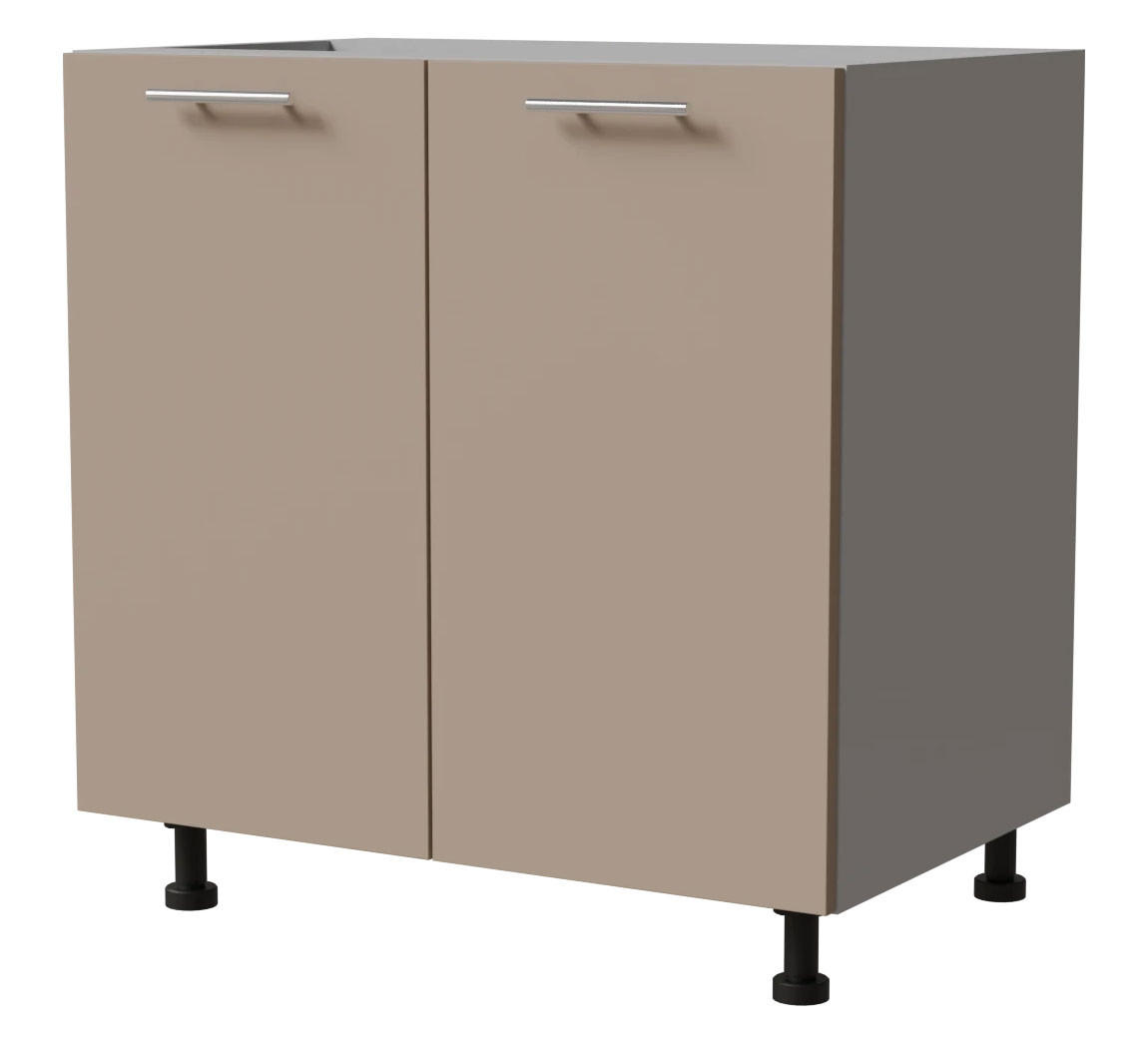 Feldmann-Wohnen Unterschrank Graubraun, Grau 80x82x50 cm
