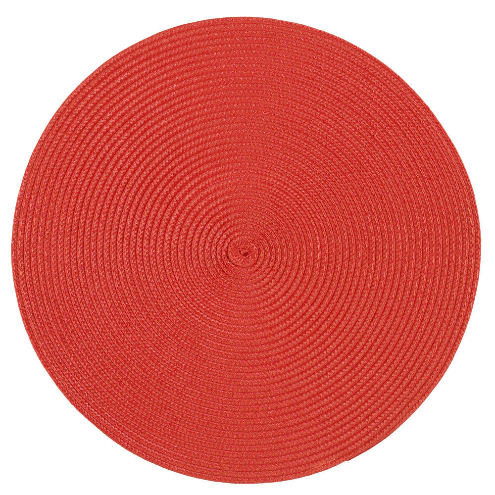 PLATZSET Polypro Rot rund ca. 35 cm Tischset - Rot, Kunststoff (35cm) - TiborTex