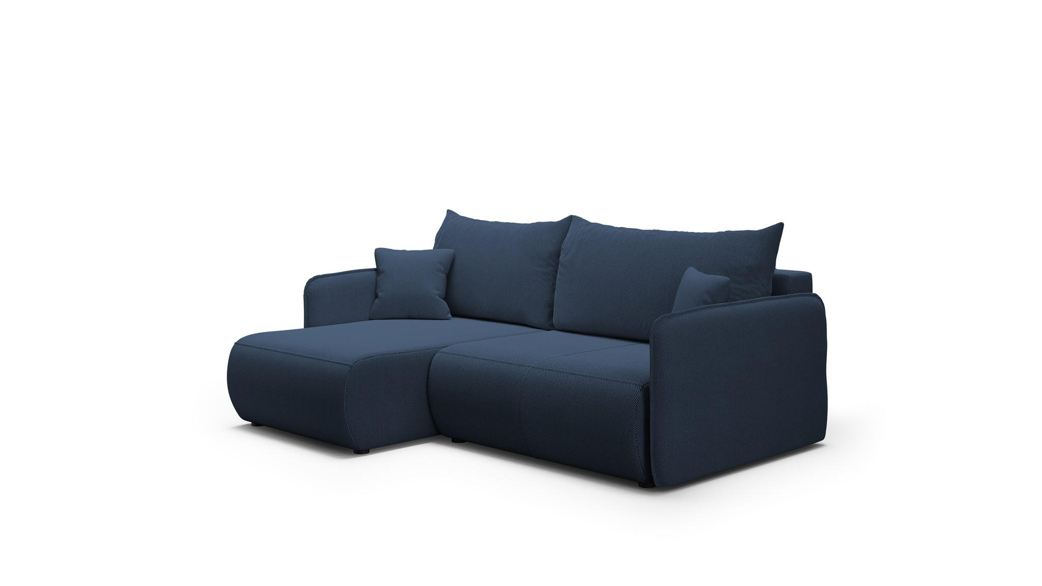 ECKSOFA Calgary - Dunkelblau, Holzwerkstoff/Textil (207/148cm) - Fun Möbel