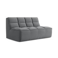 2-SITZER-SOFA Samt Stoff Grau - Dunkelgrau/Schwarz, Kunststoff/Textil (160/75/93cm) - Makamii