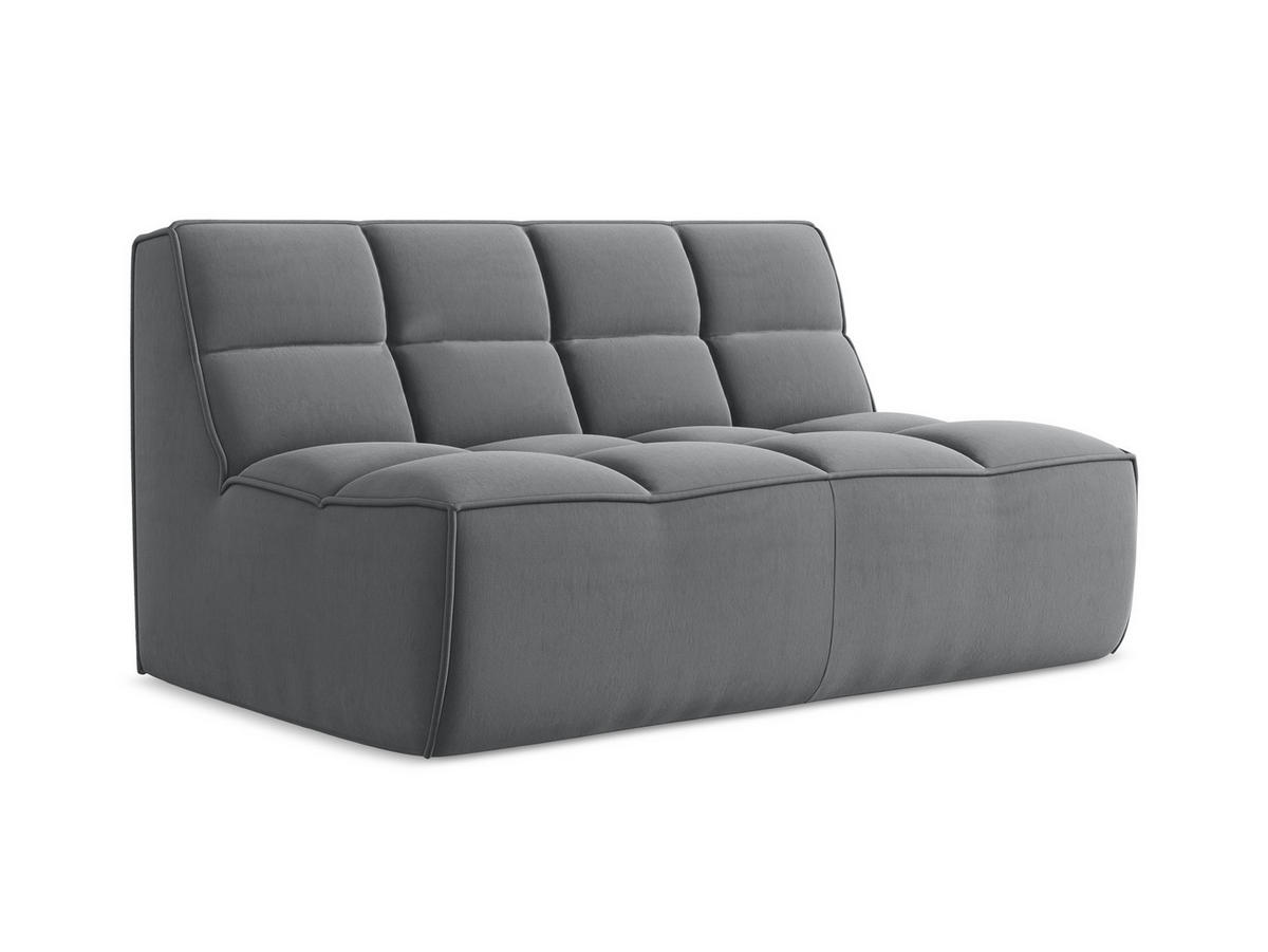 2-SITZER-SOFA Samt Stoff Grau - Dunkelgrau/Schwarz, Kunststoff/Textil (160/75/93cm) - Makamii