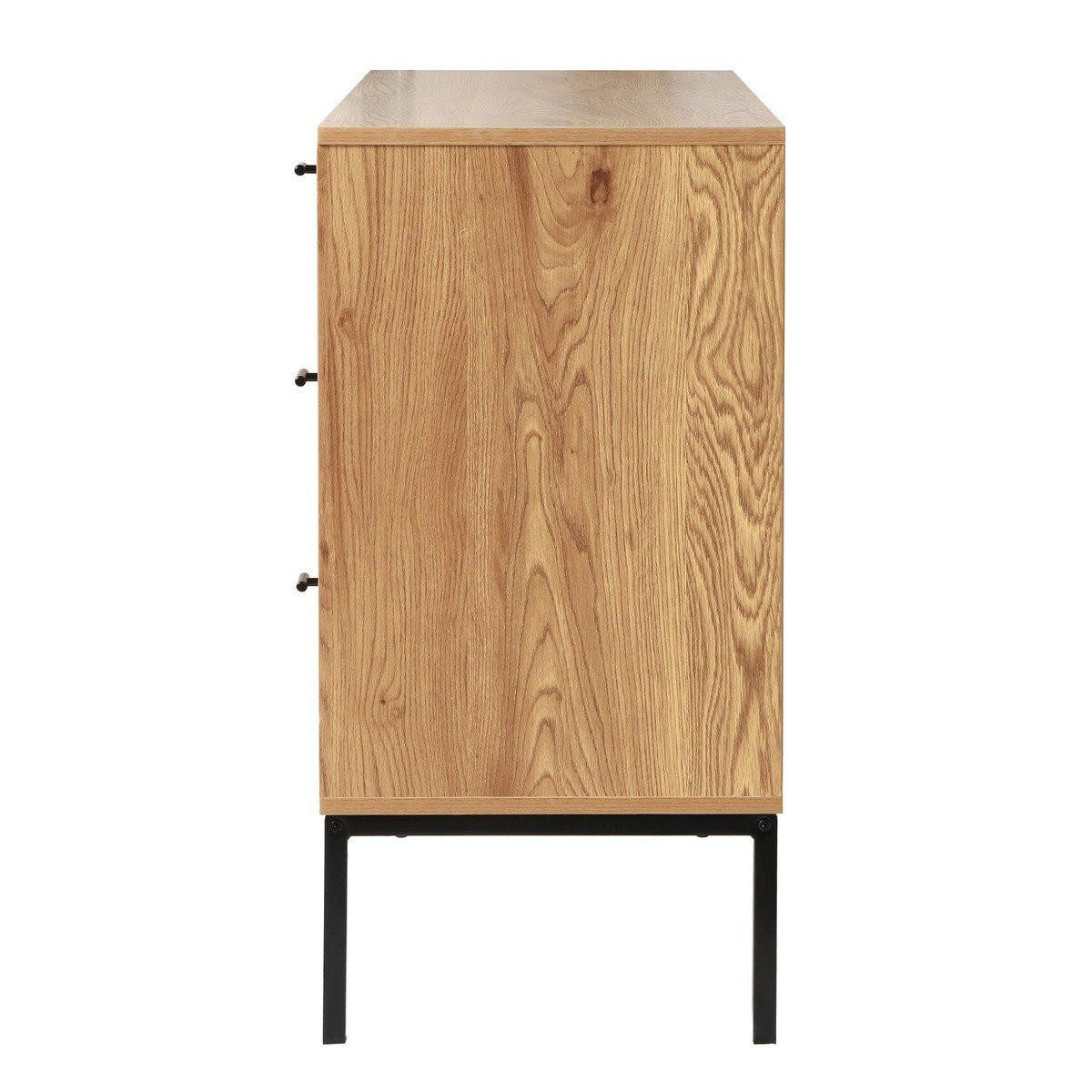 SIDEBOARD mit 2 türen und 3 schubladen aus rattan jaya 120/40/80 cm - Apfelbaumfarben, Holzwerkstoff (120/80/40cm) - Calicosy