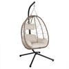KORBHÄNGESESSEL Aria beige inkl. waschbare Bezüge - Beige, Kunststoff/Metall (95/196/95cm) - Juskys