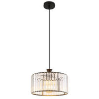 PENDELLEUCHTE Metall Schwarz-matt Kristalle - Schwarz, Metall (31/31/120cm) - Globo Lighting