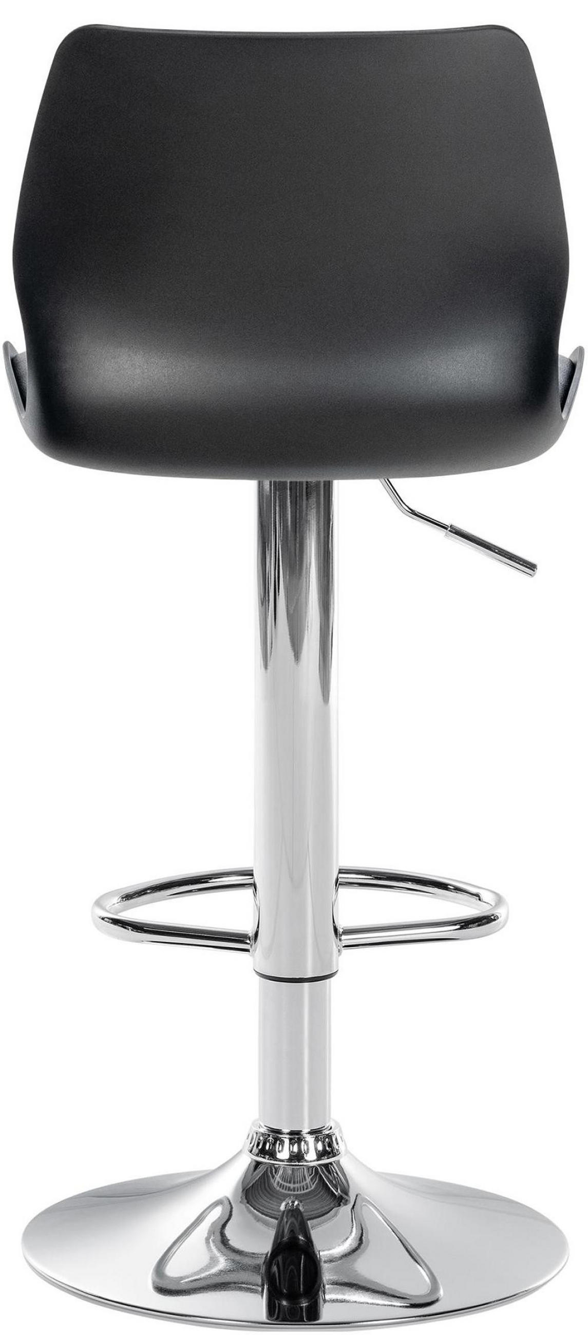 BARHOCKER 2er Set Kunststoff schwarz - Chromfarben/Schwarz, Kunststoff/Textil (39/82/42cm) - CLP