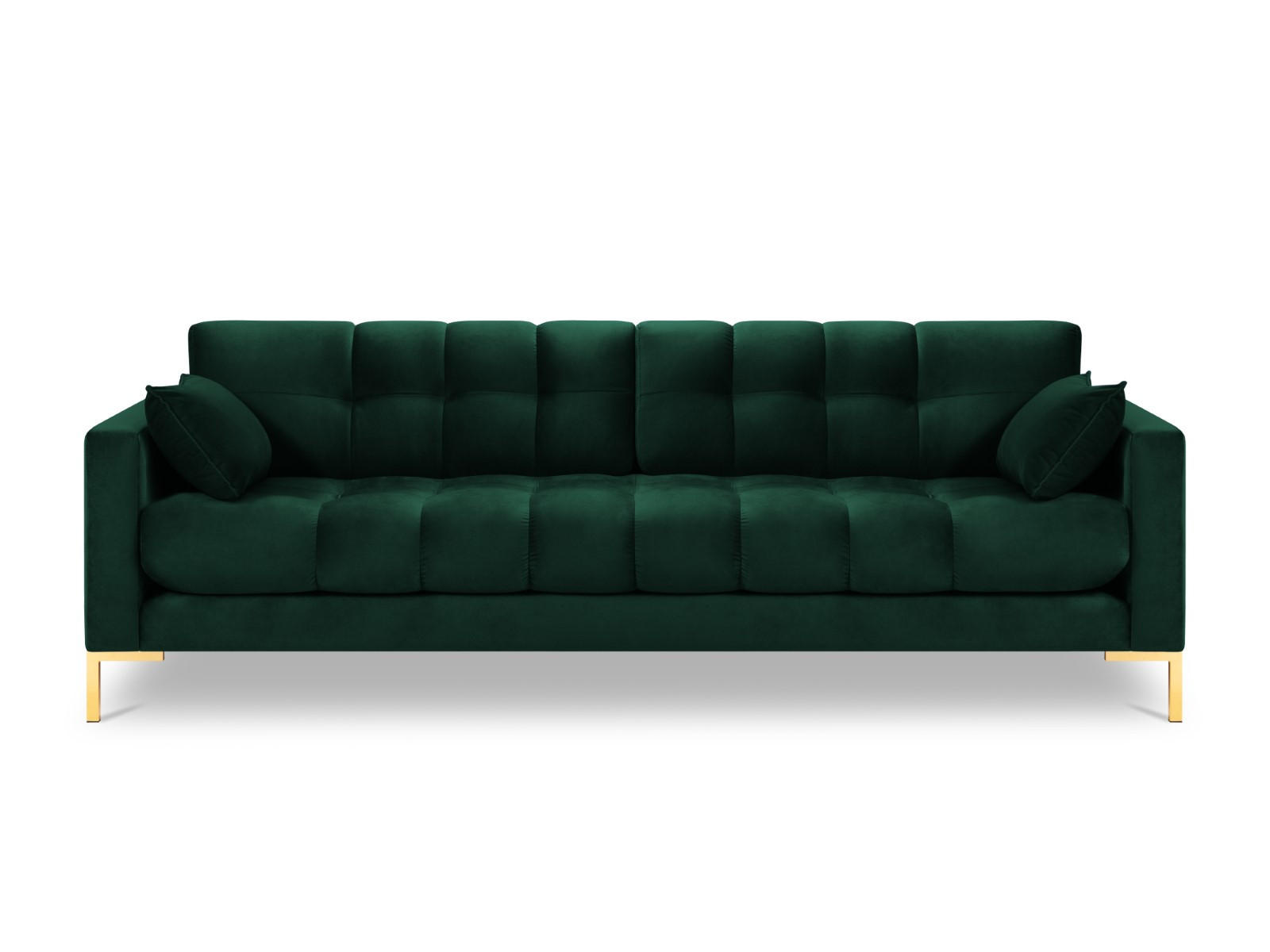 SOFA Mamaia aus Samt flaschengrün 4 Sitzplätze - Grün, Textil (92/75/217cm) - Micadoni