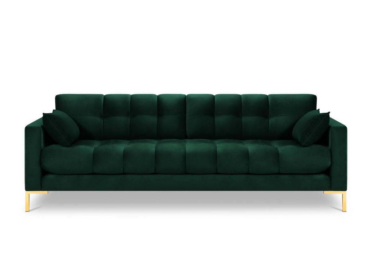 SOFA Mamaia aus Samt flaschengrün 4 Sitzplätze - Grün, Textil (92/75/217cm) - Micadoni