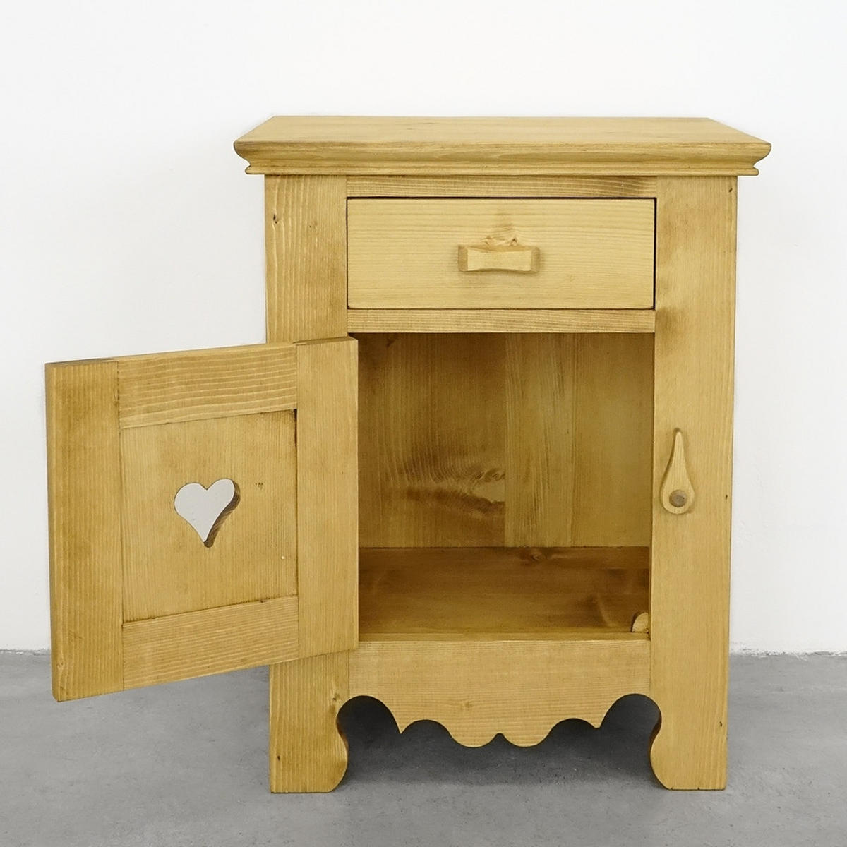 NACHTTISCH aus Massivholz MEXICANA Scharnier Links - Honig, Holz (46/60/35cm) - Seart