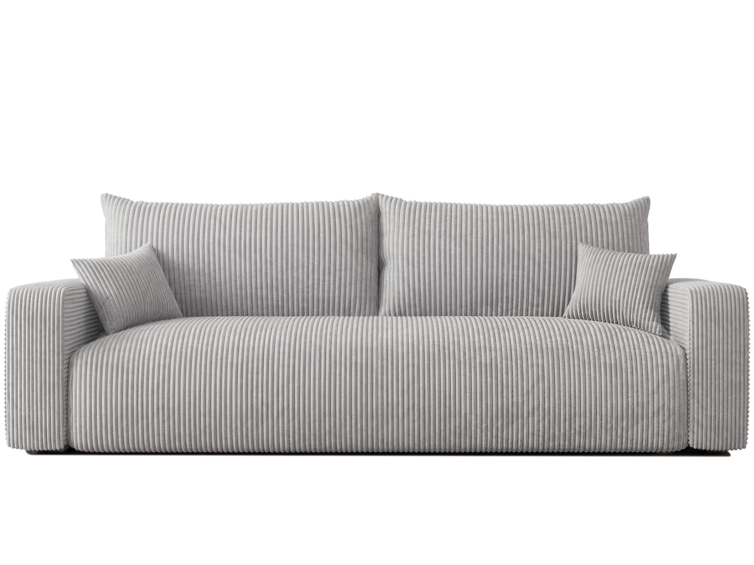 SOFA mit Schlaffunktion, Hellgrau - Hellgrau, Holzwerkstoff (246/79/93cm) - Idohome