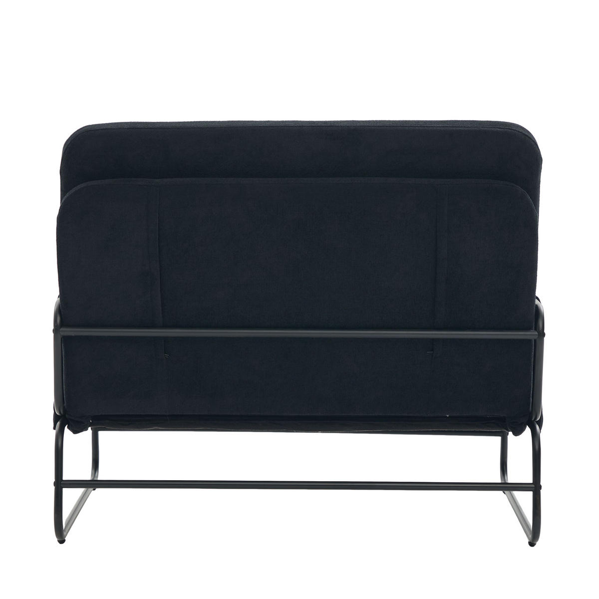 SCHLAFSOFA 2-Sitzer umbaubar mit Metallgestell, DE-42601, Schwarz - Schwarz, Metall (104/92/85cm) - ComfortXL