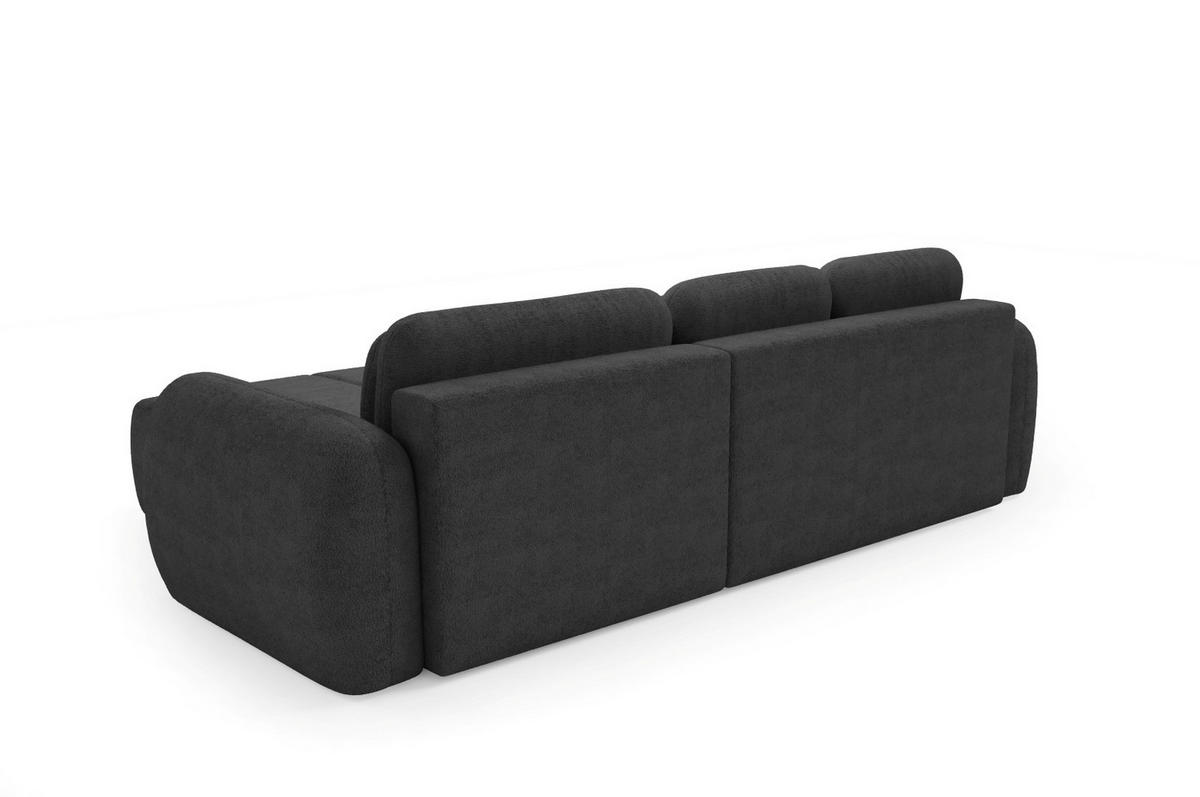 ECKSOFA mit Schlaffunktion Premium Graphitfarben - Schwarz/Graphitfarben, Holz/Holzwerkstoff (304/190cm) - Furnisell