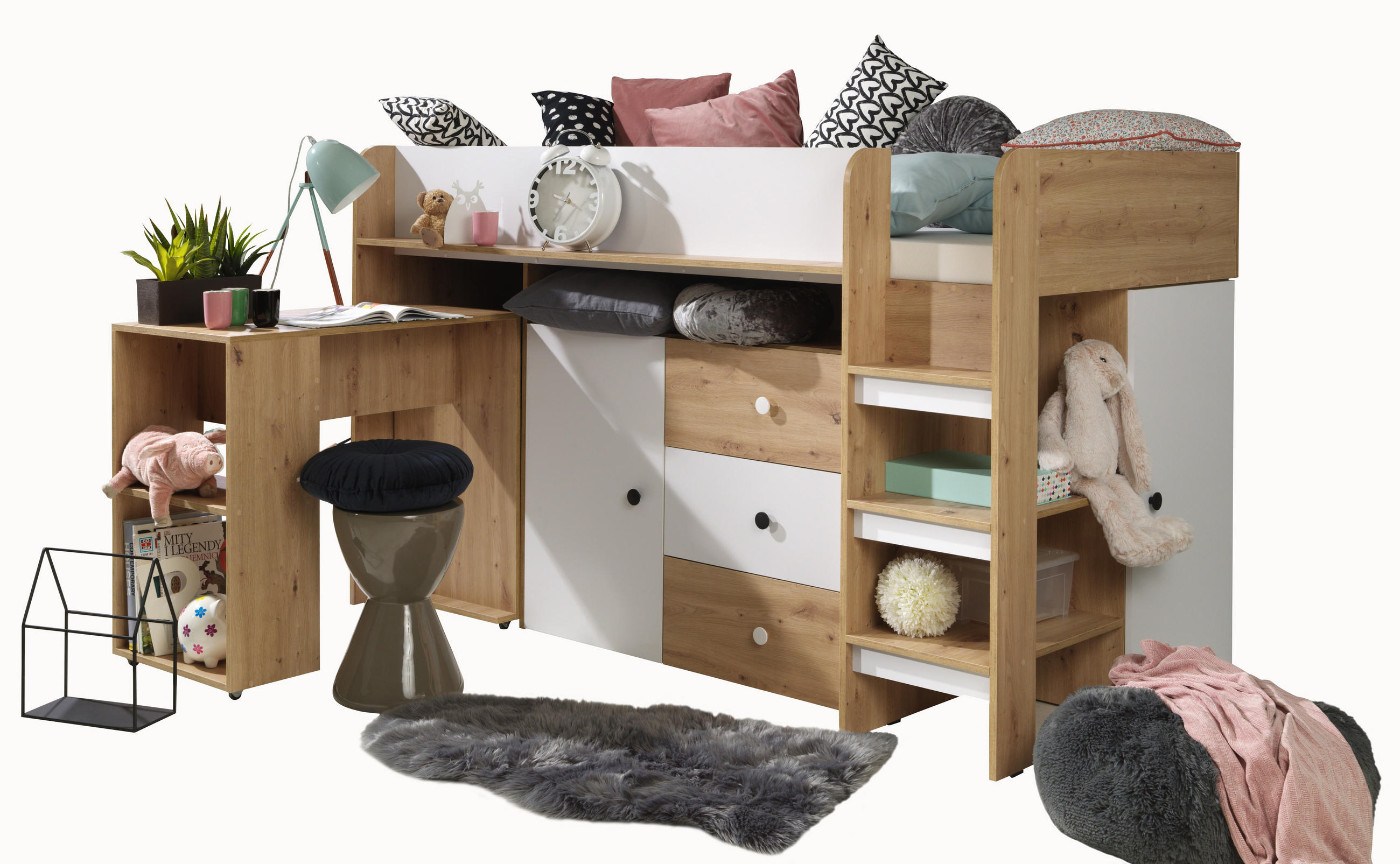 HOCHBETT 203,3/125/106,6 - Weiß, Holz (90/200cm) - MÖBEL KRYSPOL