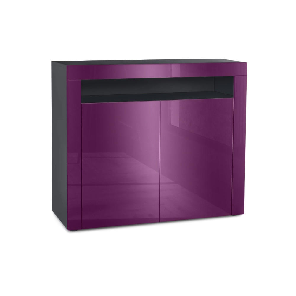 KOMMODE Valencia Brombeer Hochglanz / Brombeer Hochglanz - Brombeere, Holzwerkstoff (108/92/40cm) - Vladon