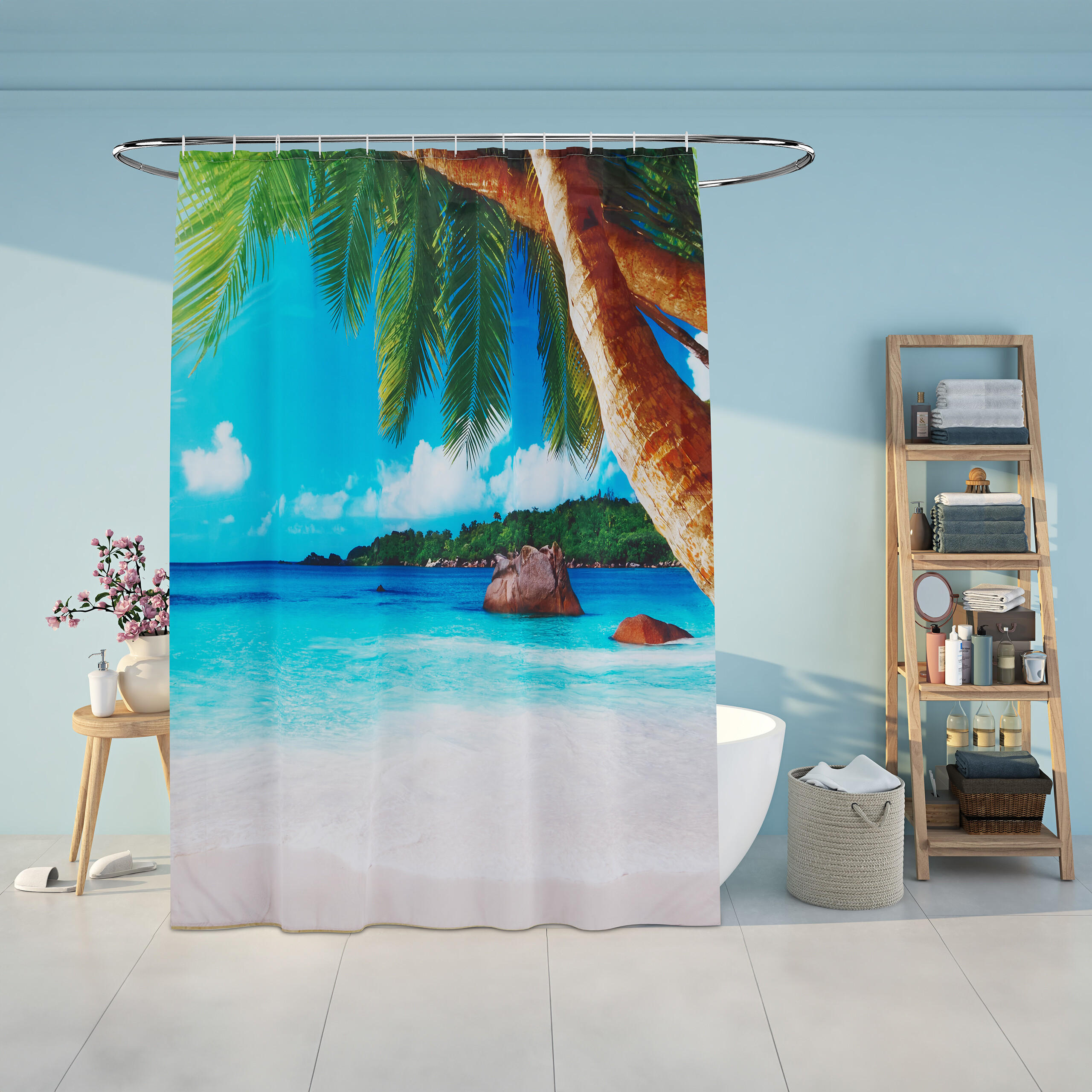 DUSCHVORHANG - Multicolor, Textil (180/0.1cm) - Relaxdays