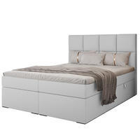 BOXBETT MAGNUS 160/200 cm mit Matratze und Topper, Weiß - Weiß, Textil (160/200cm) - Idohome