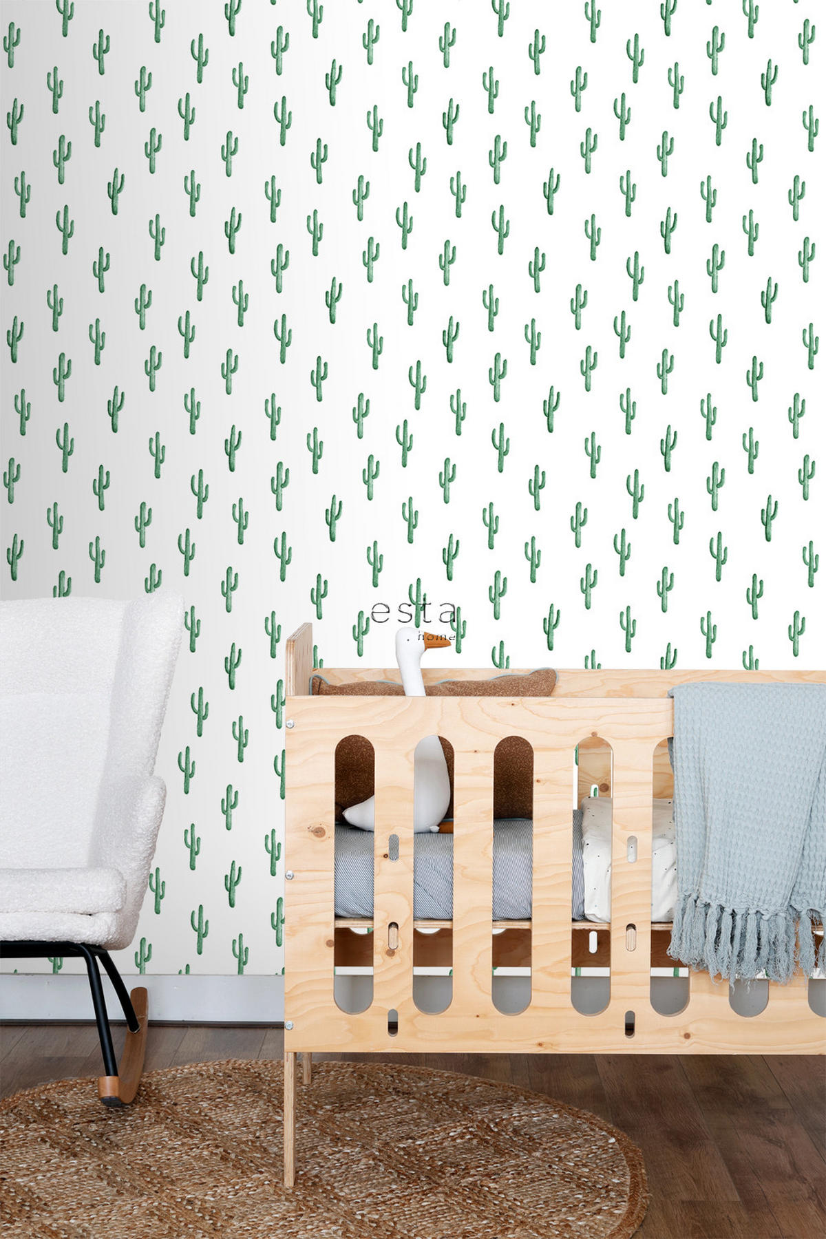 TAPETE kleine Wüstenkakteen 53 cm x 10.05 m - Grün, Papier (53/1000cm) - ESTAhome