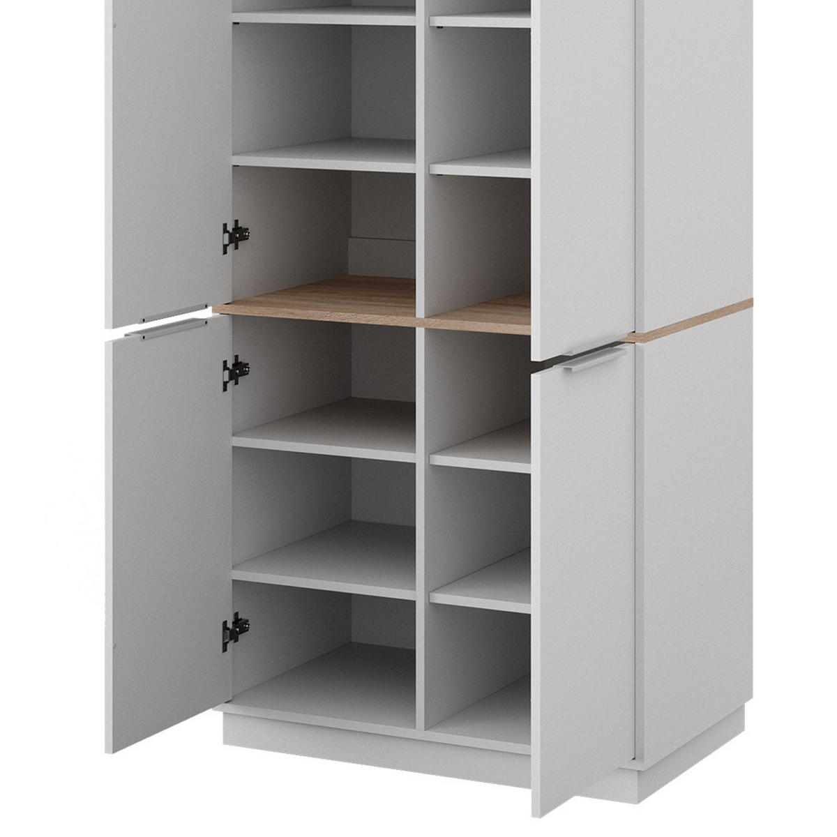 AKTENSCHRANK Betti Weiß 82 x 179 cm mit 6 Regale - Weiß/Sonoma Eiche, Holzwerkstoff (82/179/50cm) - Vicco