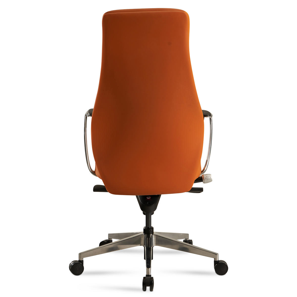 BÜROSTUHL Kunstleder bis 120 kg mit Wippmechanik, Armlehnen und hoher Rückenlehne, Braun 74x74x125 cm - Silberfarben/Braun, Textil/Metall (74/125/74cm) - KADIMA DESIGN