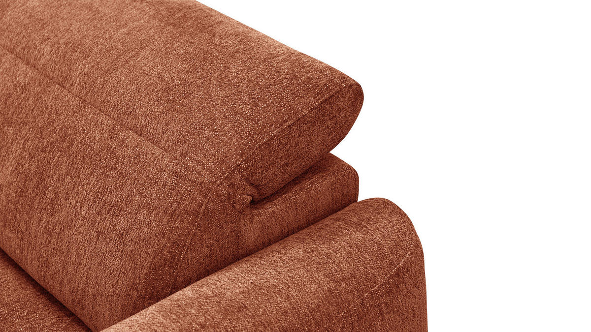 ECKSOFA NERO 4-Sitzer, orange - Schwarz/Orange, Holz/Textil (272/81/159cm) - Courtois Laville