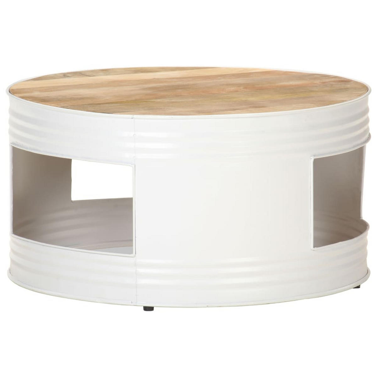 COUCHTISCH Weiß 68x68x36 cm Massivholz Mango - Weiß, Holz (68/68/36cm) - furnicato