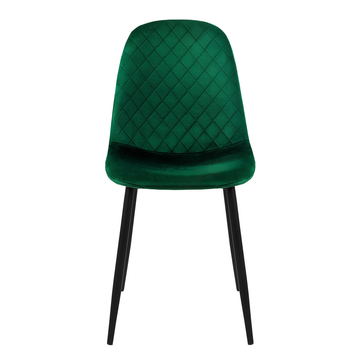 STUHL Samt Dunkelgrün 4er Set - Dunkelgrün, Metall (51/89/44cm) - ML-DESIGN