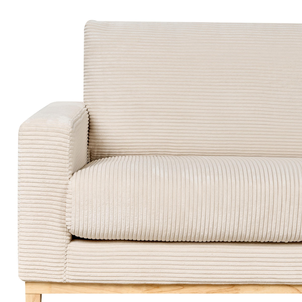 COLȚAR cu 4 locuri reps reiat bej deschis pe partea stângă Siggard - maro/bej, material textil (321/168cm) - Beliani