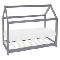 KINDERBETT mit Dach und Matratze 80x160 cm Hellgrau - Hellgrau, Holz (80/160cm) - ML-DESIGN