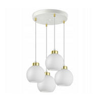 PENDELLEUCHTE GOLDGLAS - Goldfarben/Weiß, Glas/Metall (40/40/80cm) - kiki design