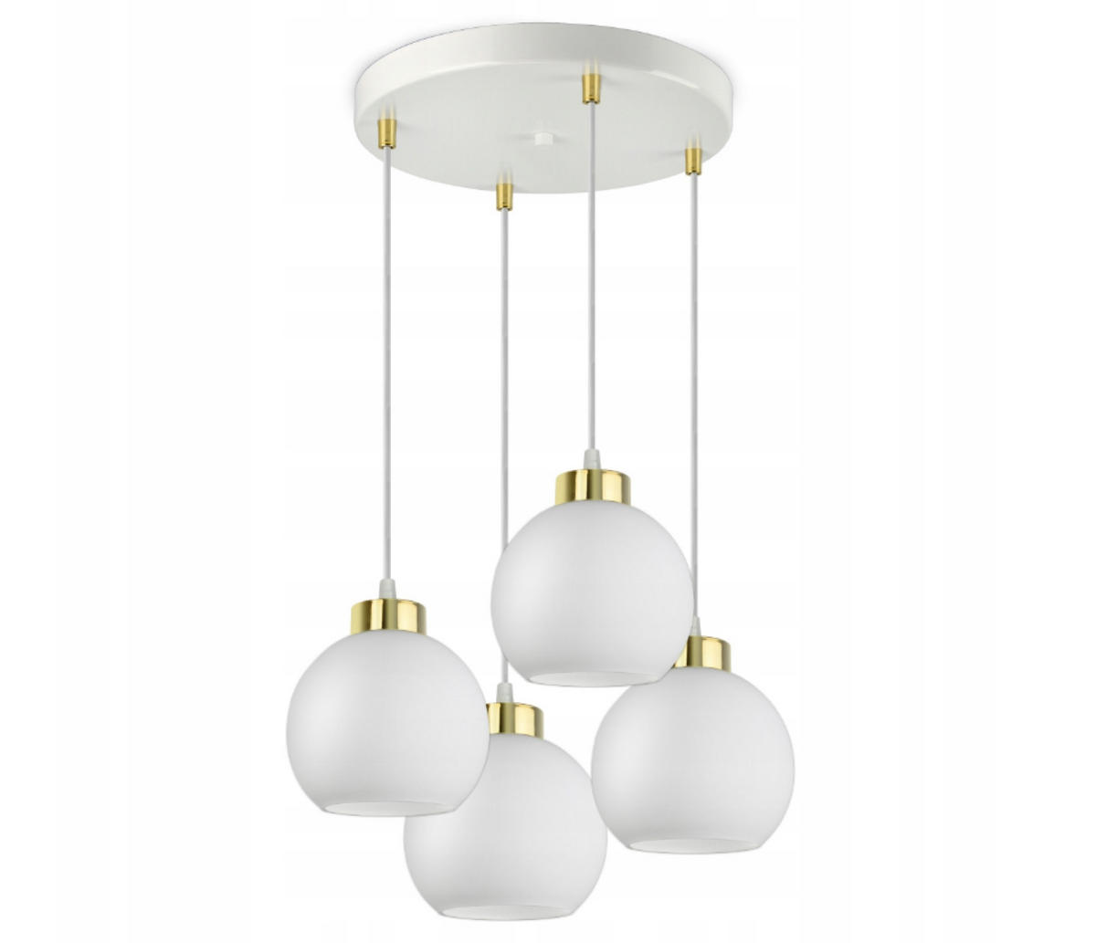 PENDELLEUCHTE GOLDGLAS - Goldfarben/Weiß, Glas/Metall (40/40/80cm) - kiki design