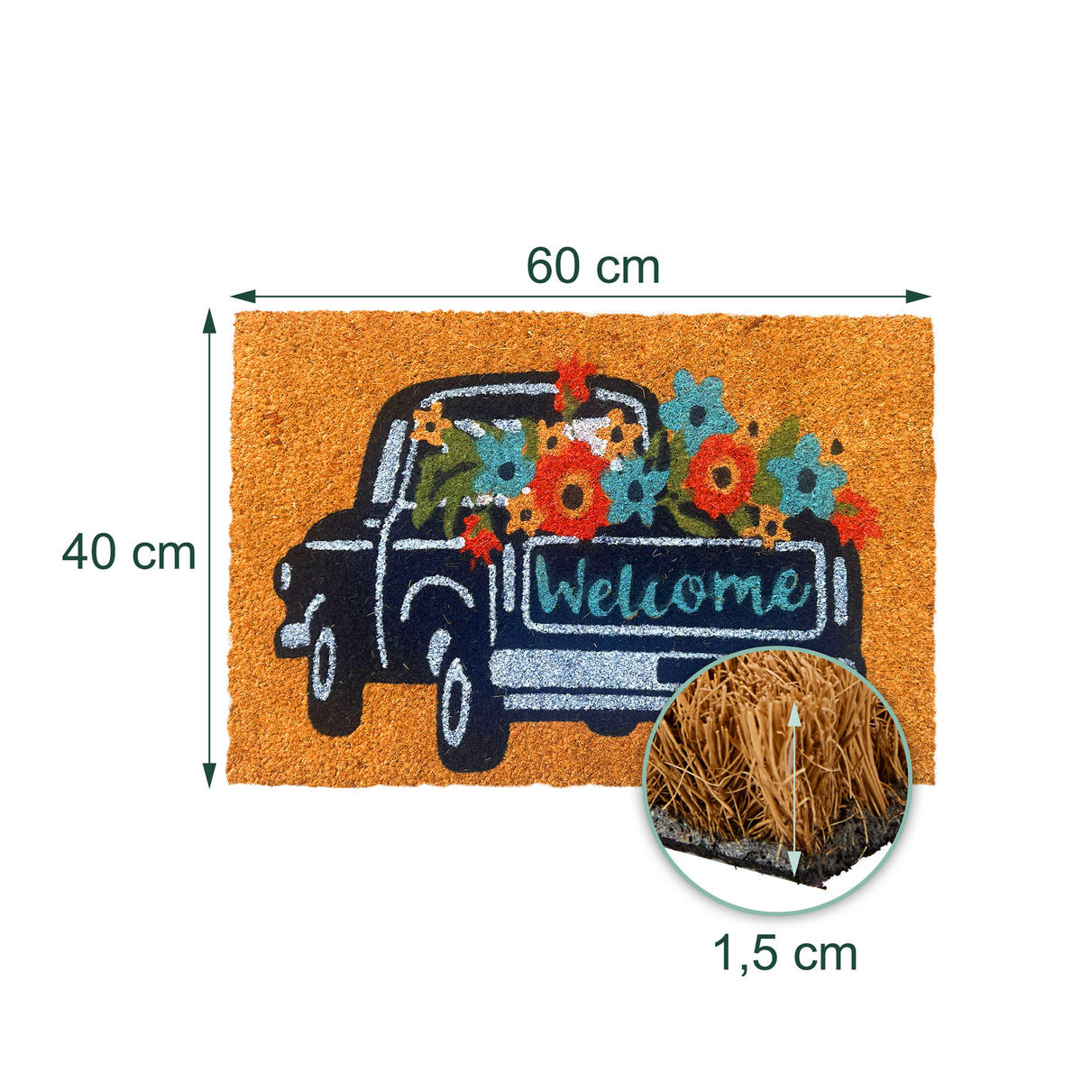 ROHOŽ - viacfarebná, textil/plast (60/40cm) - Relaxdays