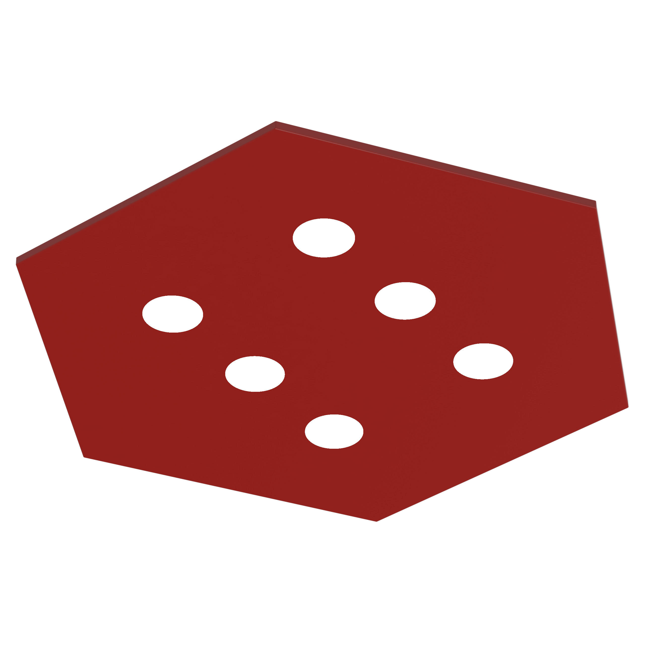 DECKENLEUCHTE - Rot, Metall (70/80/4cm) - Lumicom