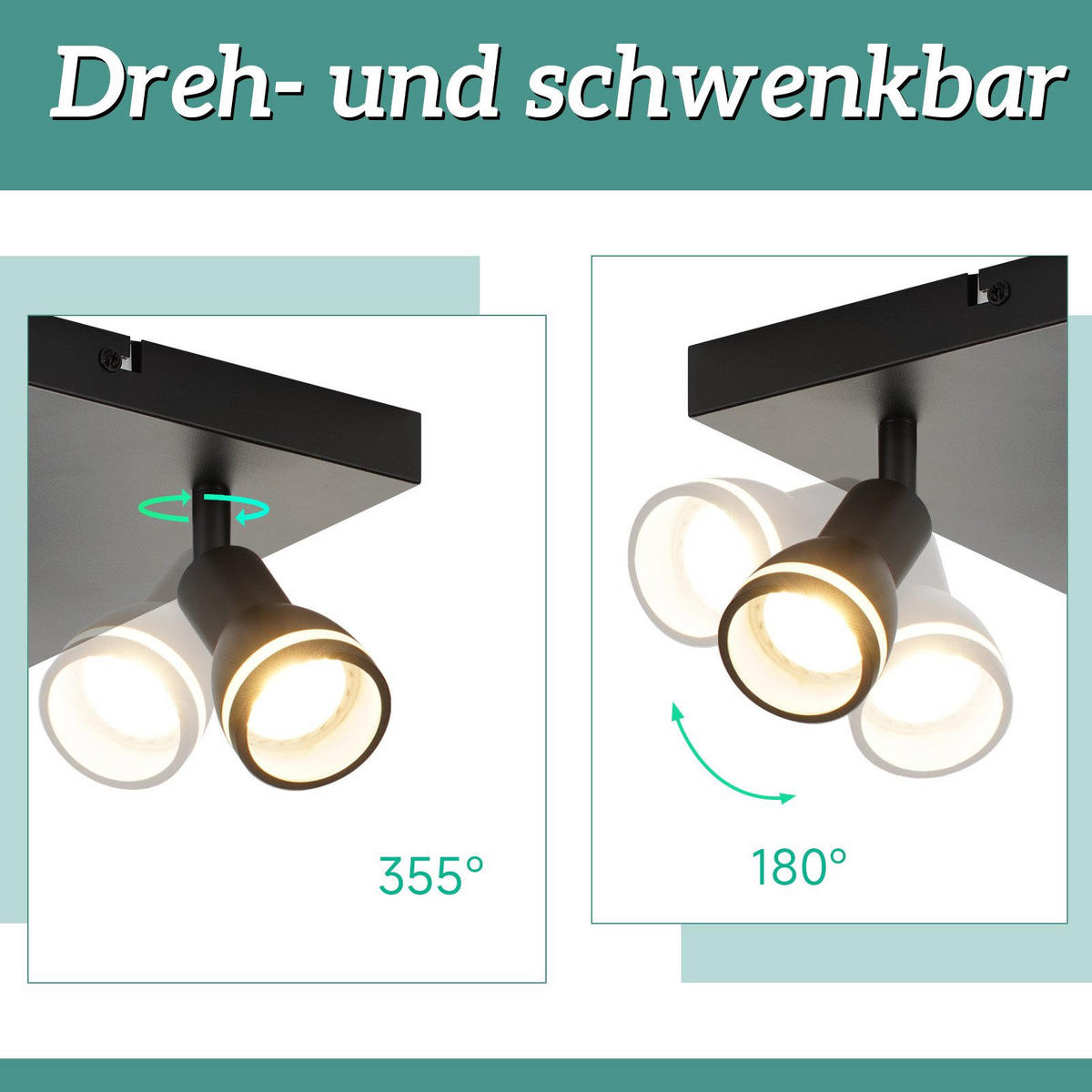 STRAHLER Oldenburg 4-flammig 20/20/15.7 cm - Schwarz, Metall (20/20/15.7cm) - Nettlife