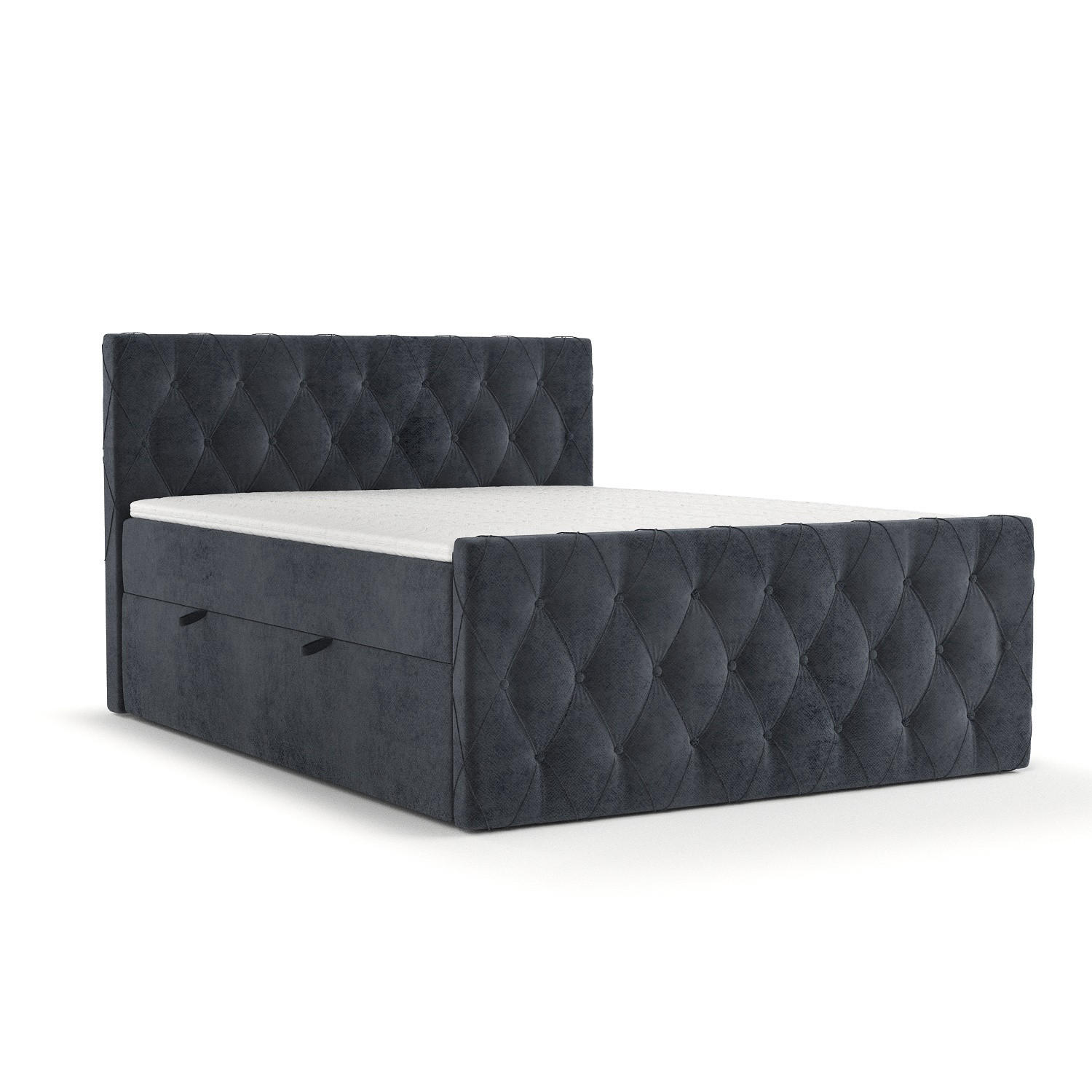 BOXBETT Signature Anthrazit 140/200 cm im Samtstoff - Anthrazit/Schwarz, Holz/Holzwerkstoff (140/200cm) - Maison de Reve