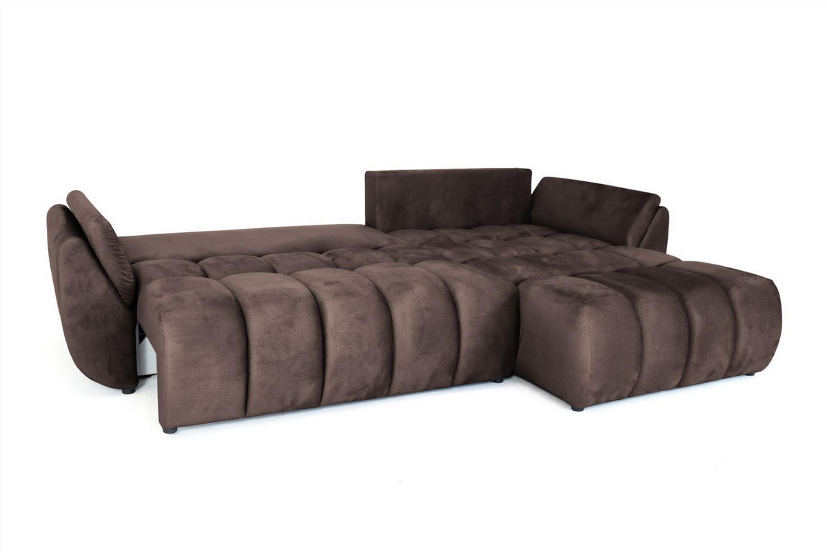 ECKSOFA Collin Mit Schlaffunktion - Braun, Holzwerkstoff/Textil (185/280cm) - Fun Möbel