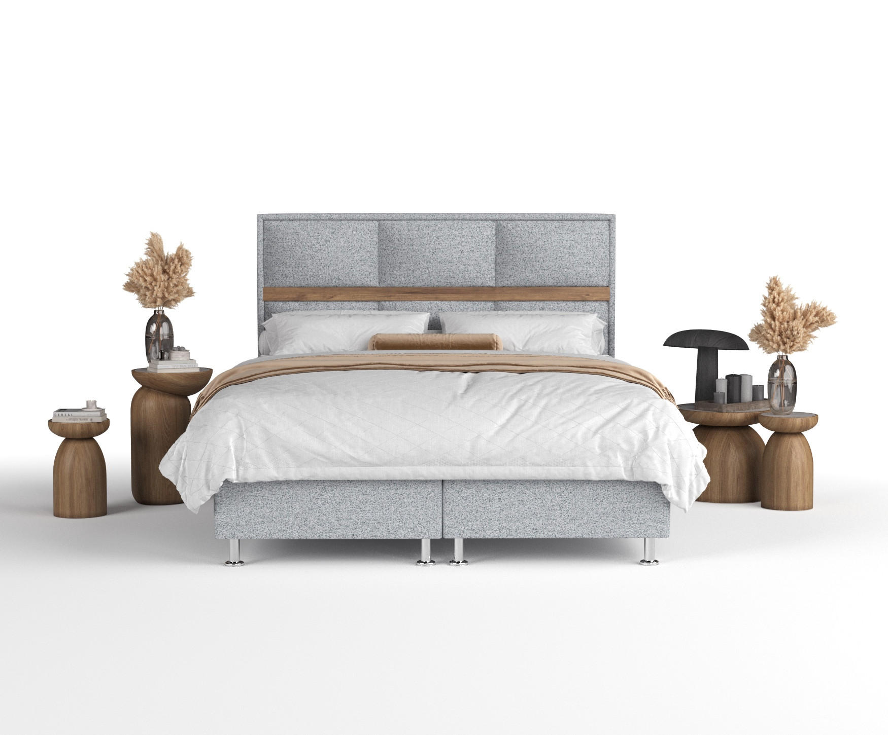 Maison de Reve Boxspringbett Grau 180x200 cm