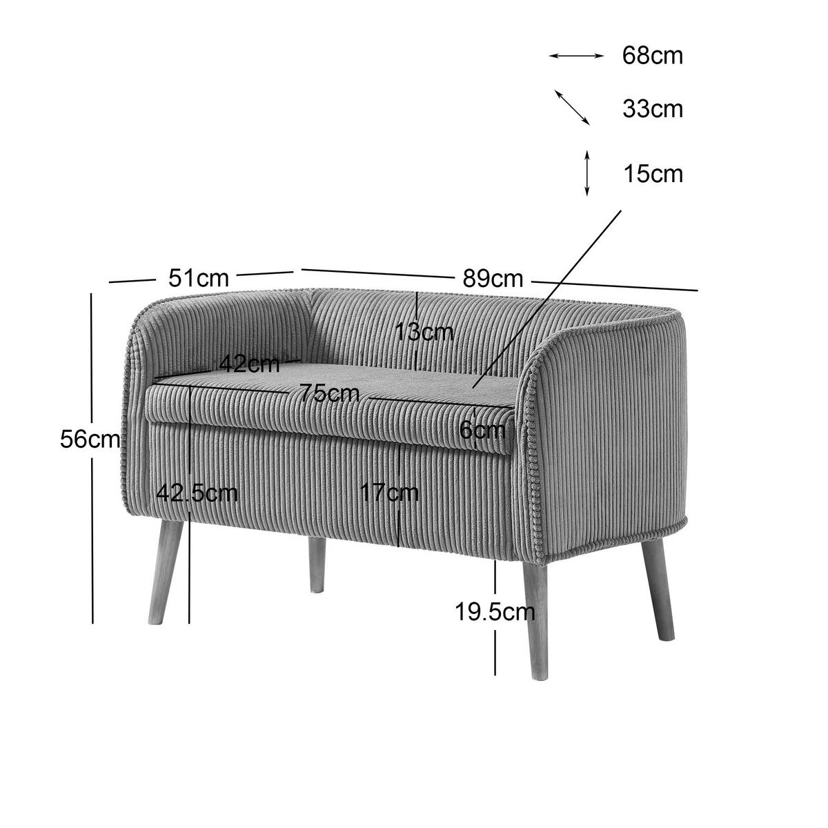 SITZBANK Stoff Gelb - Gelb, Textil (89/56/51cm) - Nordlys