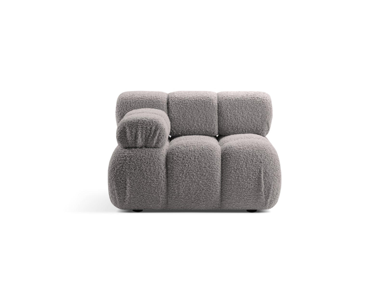 MODUL links Bellis aus Boucle hellgrau - Hellgrau, Textil (94/70/94cm) - Micadoni